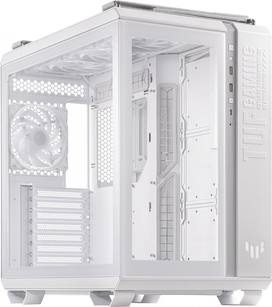 Asus TUF Gaming GT502 PLUS TG ARGB Case, White, Midi Tower - Image 1
