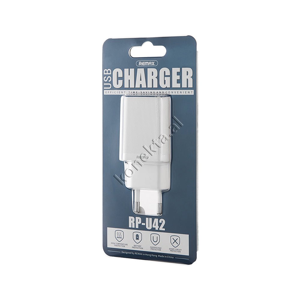 REMAX USB Charger, White, 2.1A, Dual USB Ports - Thumbnail 2