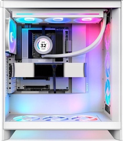 NZXT H7 Flow RGB Case, White, Midi Tower - Thumbnail 4