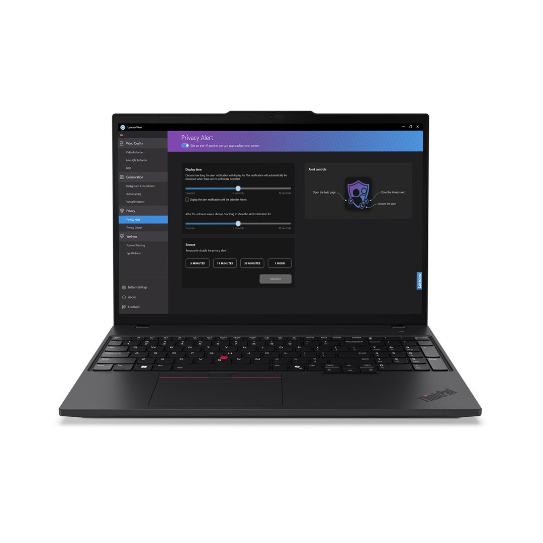 Lenovo ThinkPad T16 Gen 3 Laptop, 16", Intel Core Ultra 7, 16 GB DDR5-SDRAM, 512 GB SSD, Black - Thumbnail 3