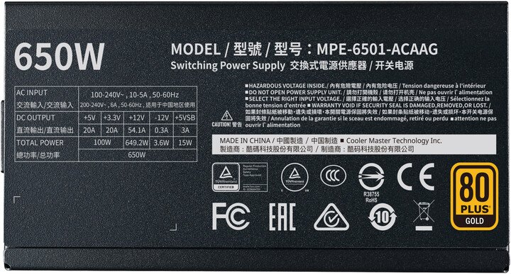 Cooler Master MWE 650 Gold-v2 Power Supply 650W - Thumbnail 7