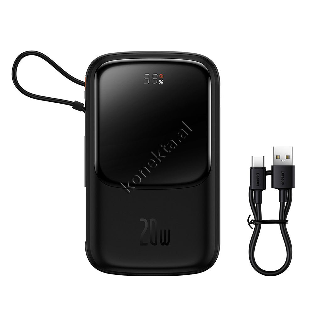 Baseus 20W 10000mAh External Battery, Black, With 2 Ports and Lightning Cable - Thumbnail 4