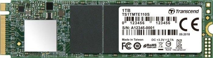 Transcend 110S SSD, 1TB, M.2 2280 PCI-E x4 Gen3 NVMe - Image 1