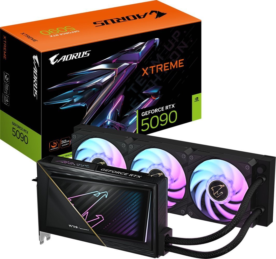 Gigabyte AORUS GeForce RTX 5090 Xtreme Waterforce Graphics Card, 32GB GDDR7 - Image 1