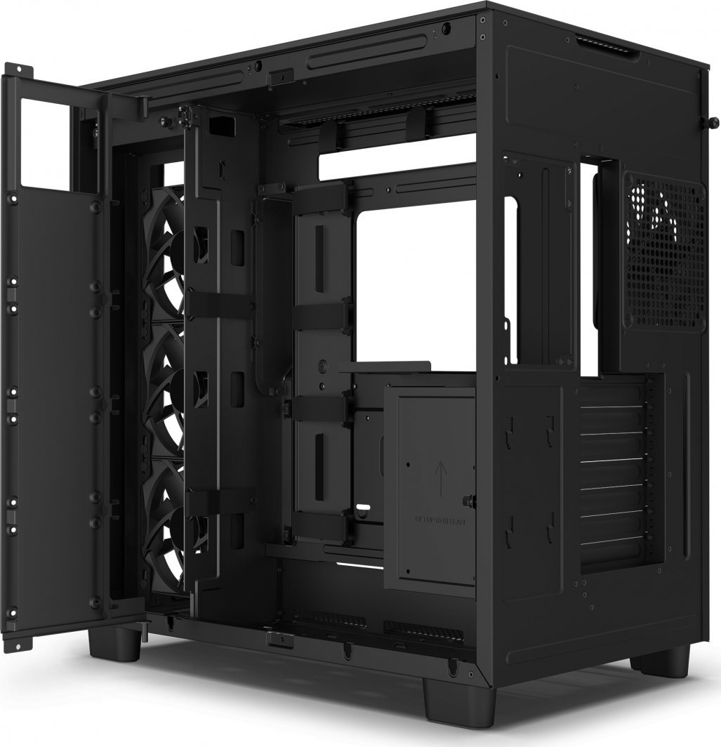 NZXT H9 Flow Case, Black - Thumbnail 6