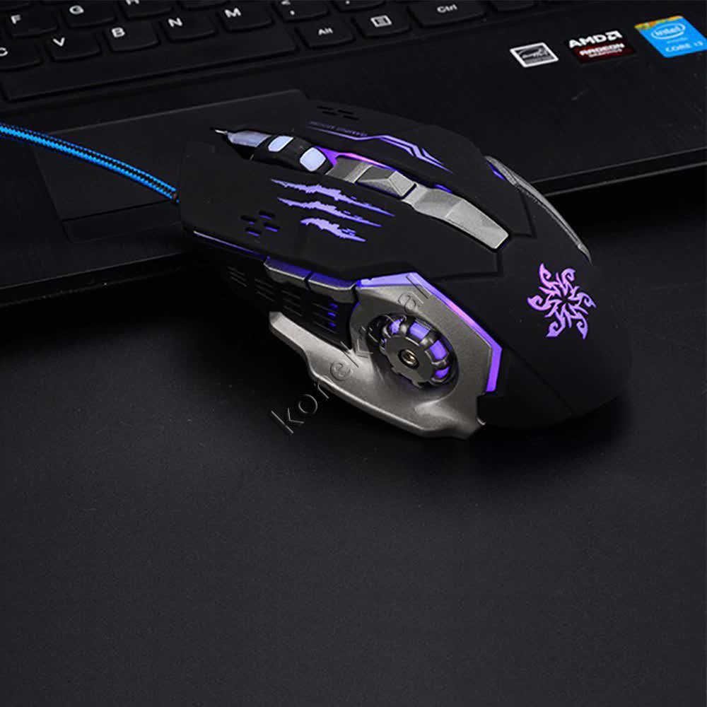 tjetertjeter X1 Gaming Mouse, Black and Grey, RGB Lighting - Thumbnail 4