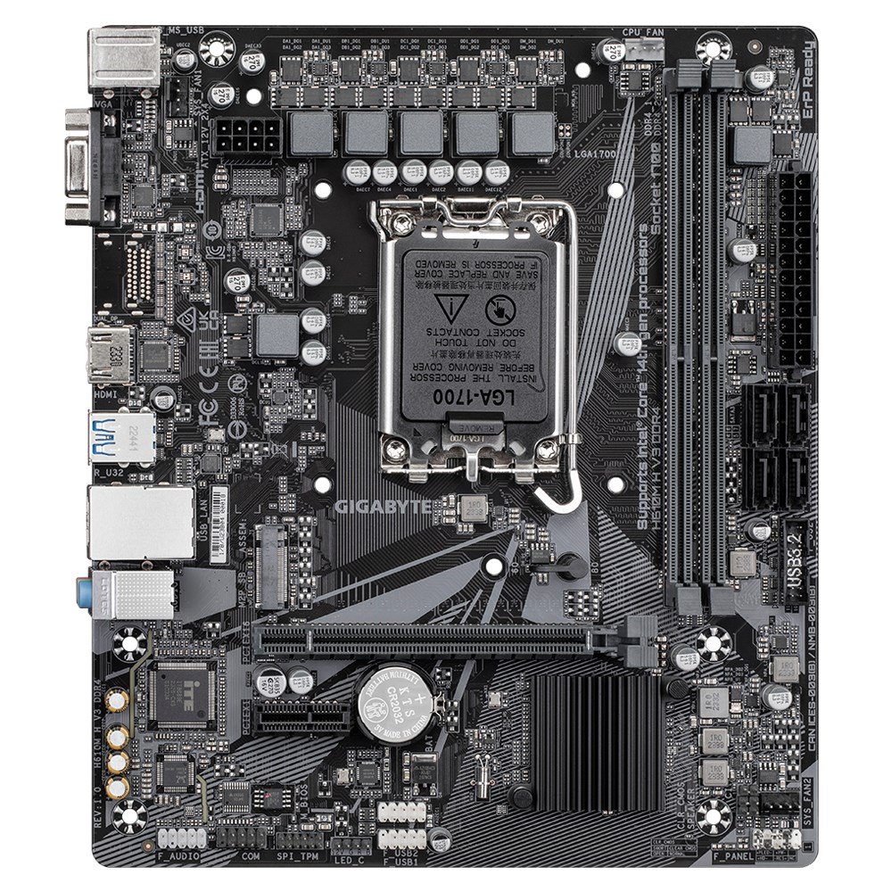 Gigabyte H610M H V3 Motherboard, Micro-ATX, DDR4, PCIe 4.0, Black - Thumbnail 2