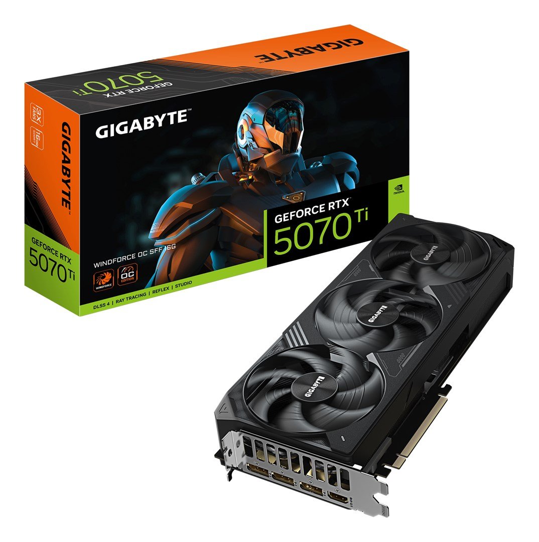 GIGABYTE GeForce RTX 5070 Ti WINDFORCE OC SFF 16G Graphics Card, 16GB GDDR7 - Image 1