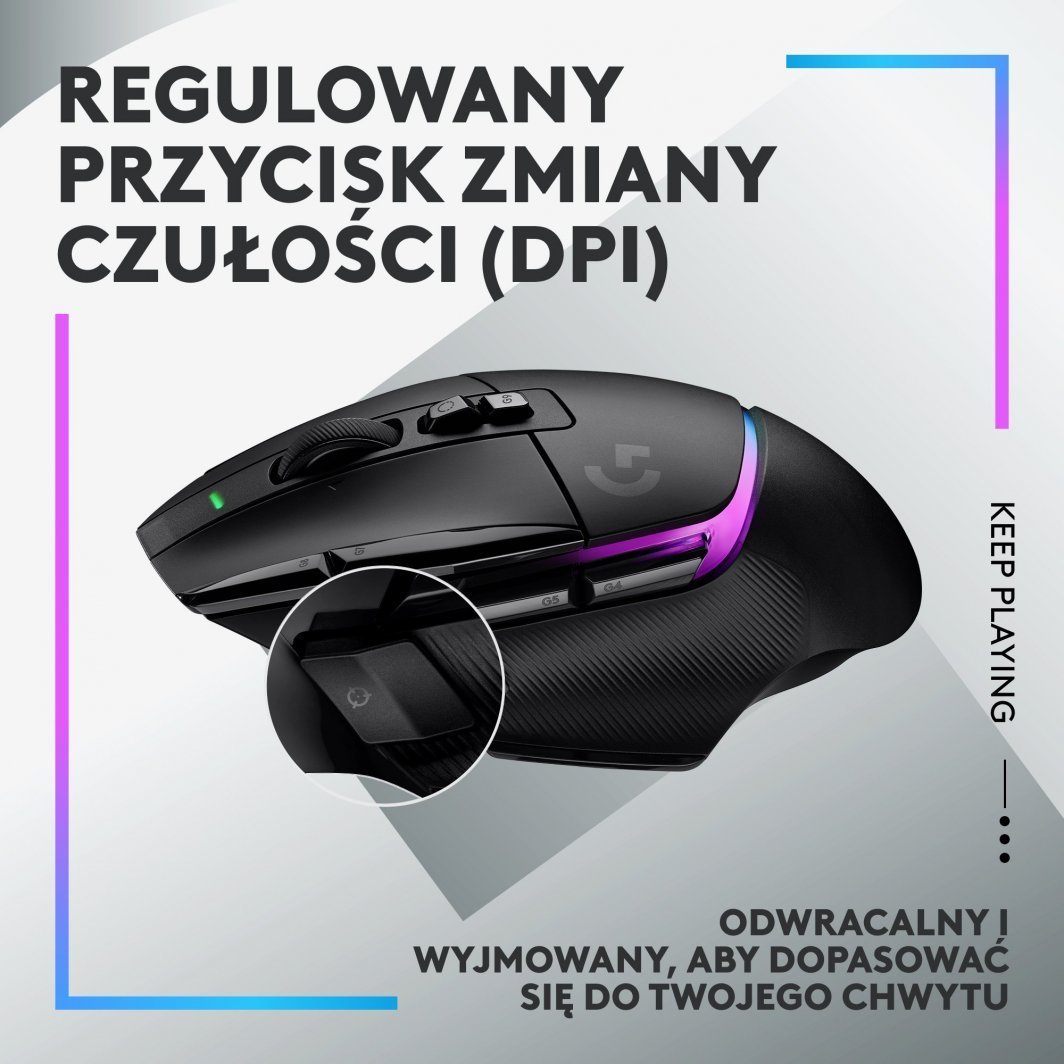 Logitech G502 X Plus Mouse, Black - Thumbnail 6