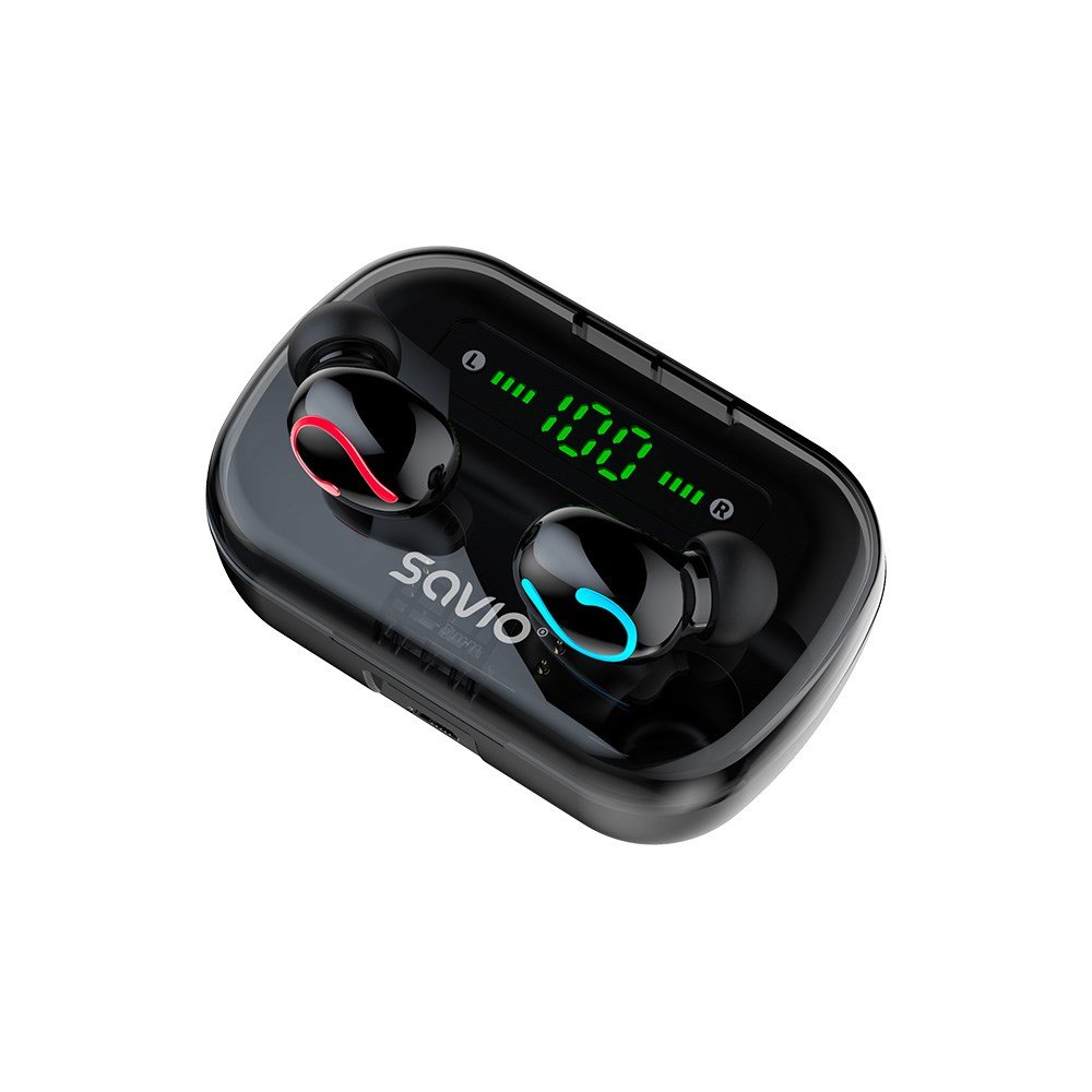 Savio TWS-06 Headphones, Wireless, Black - Thumbnail 5