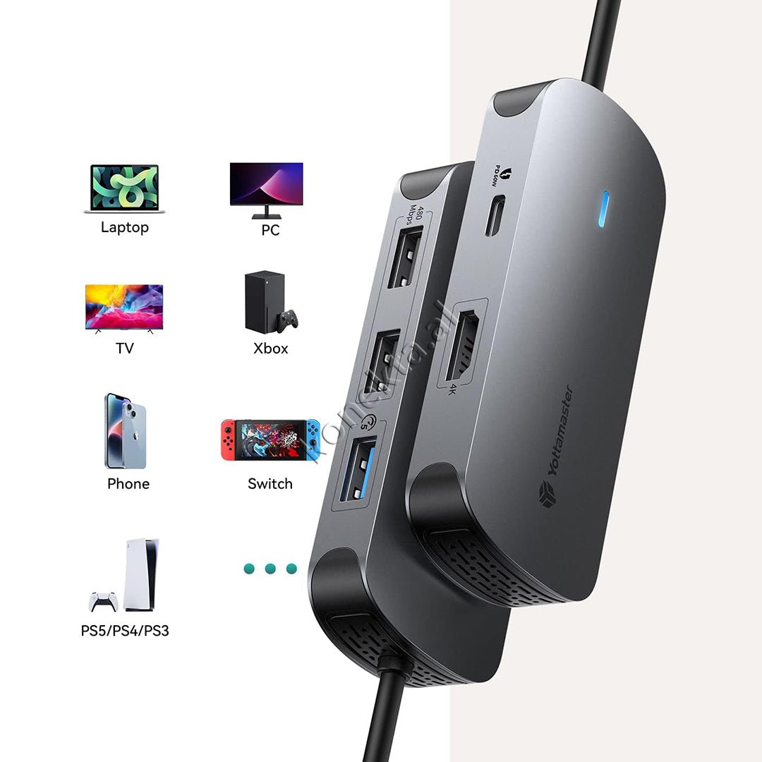 Baseus YottaMaster Adaptor Me Shume Porta 5 ne 1 - Thumbnail 4