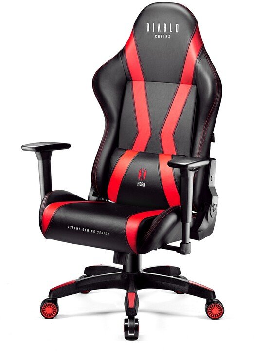 Diablo Chairs X-Horn 2.0 Chair, Black / Red - Thumbnail 3
