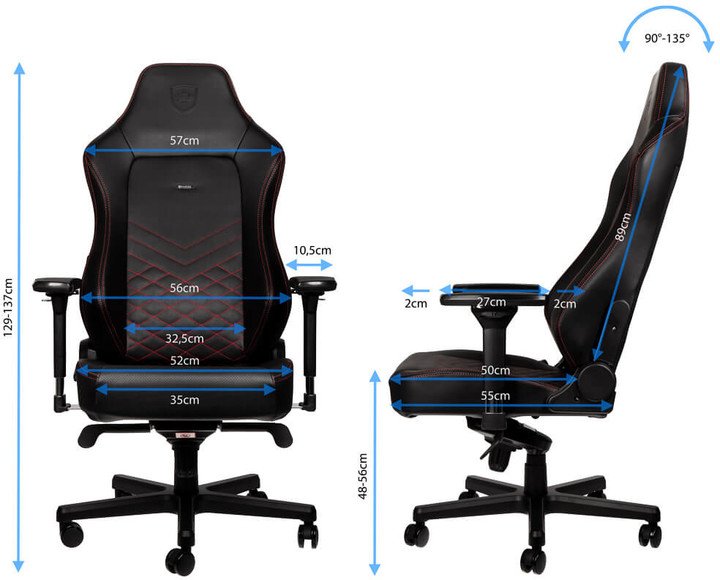 Noblechairs HERO Gaming Chair, Black / Red - Thumbnail 7