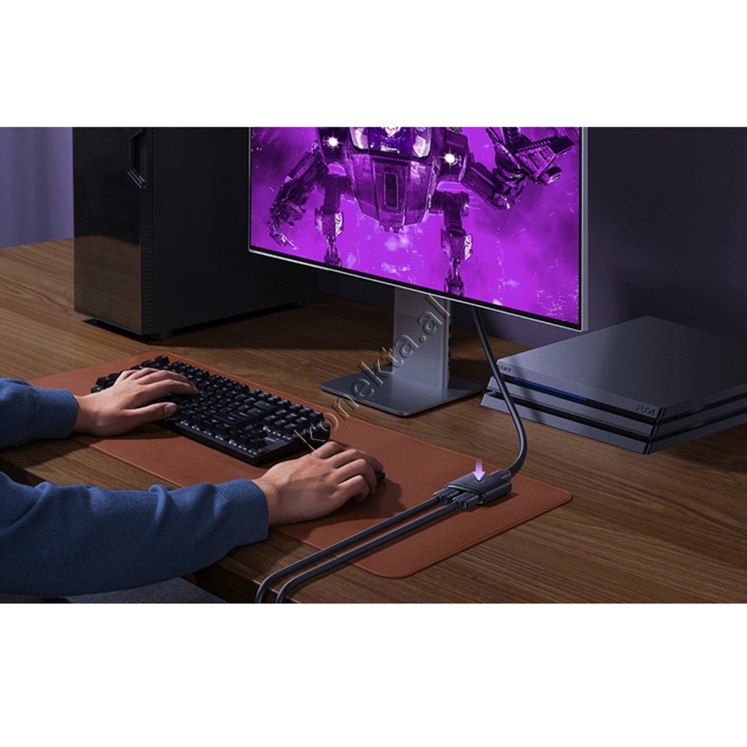 Baseus HDMI Splitter, 1m, Grey - Thumbnail 2