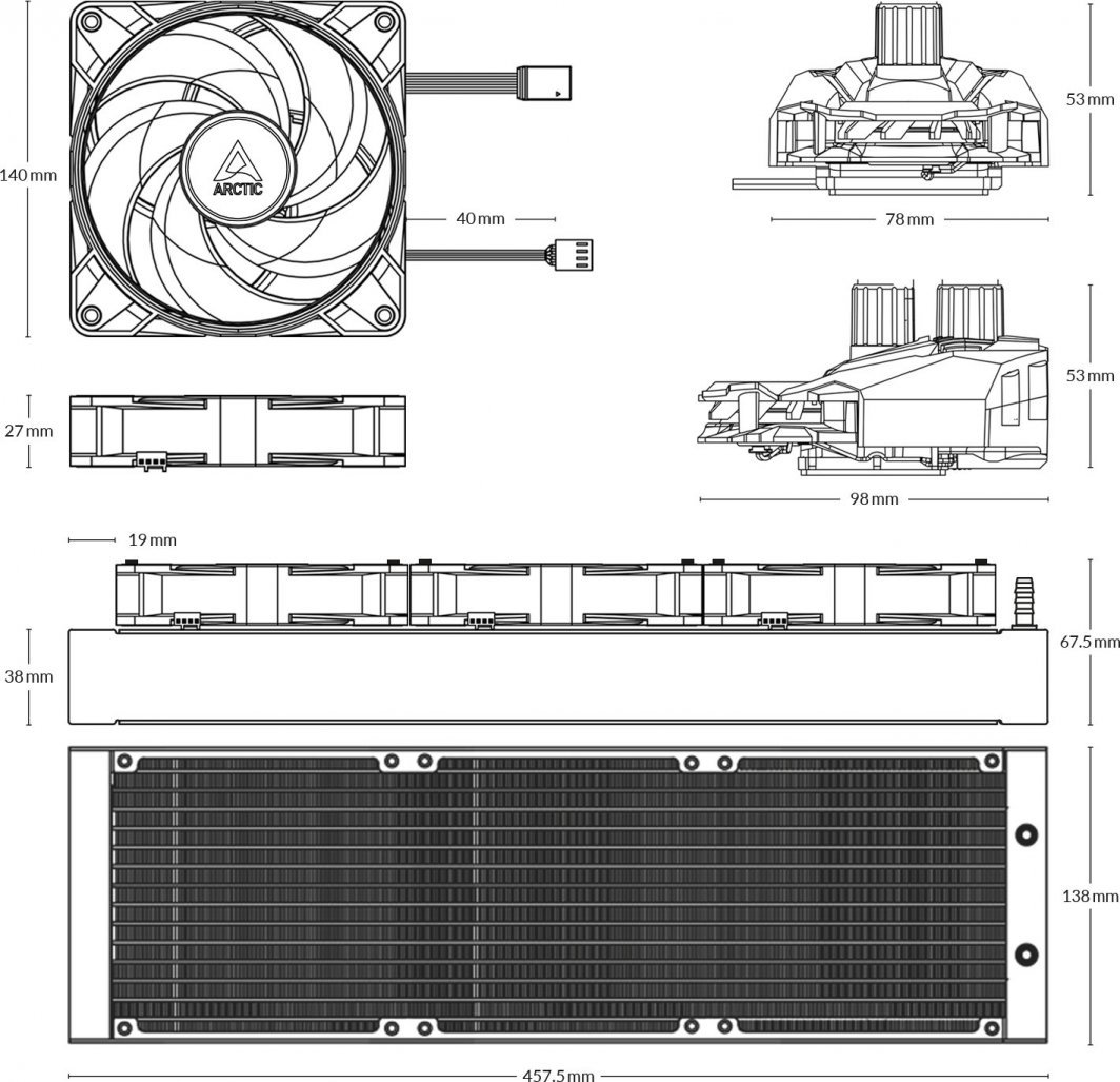 Arctic Liquid Freezer II 420 ARGB Cooler (ACFRE00109A) - Thumbnail 10