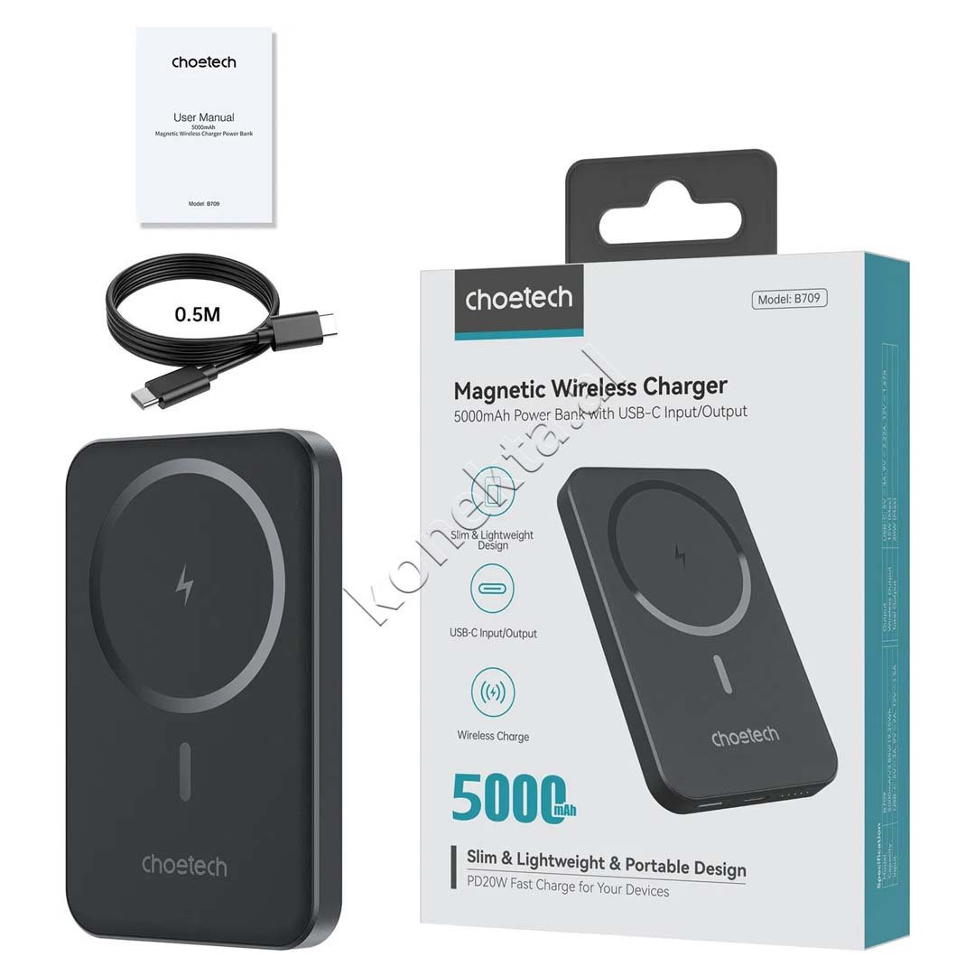 Choetech External Battery, 5000mAh, Black - Thumbnail 9