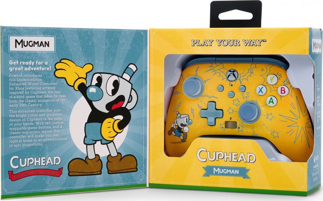 PowerA XS Enhanced Cuphead Controller, Wired, Yellow - Thumbnail 12