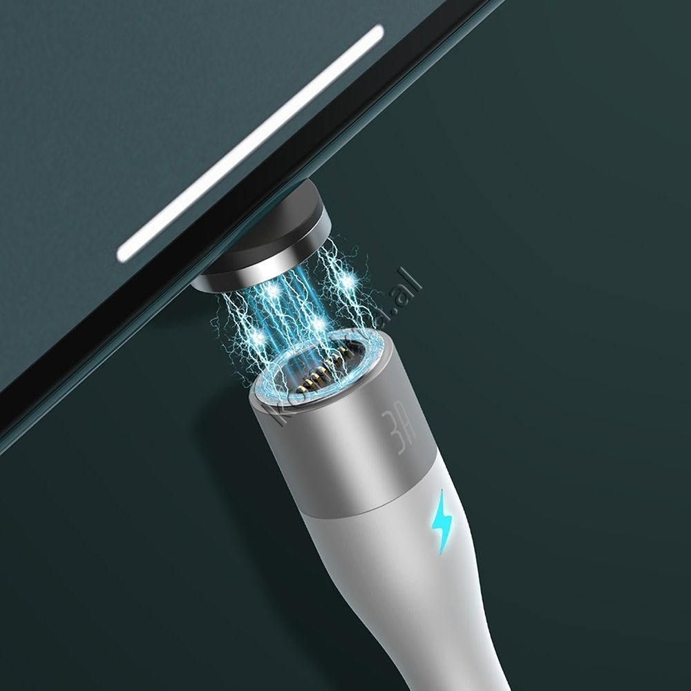 Baseus Kabell USB Me Koke Magnetike 3 Ne 1 Lightning, Micro & Type-C, E Zeze / E Bardhe - Thumbnail 13