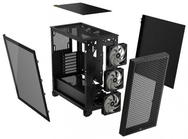 Corsair 3000D RGB Tempered Glass Case, Black - Thumbnail 13