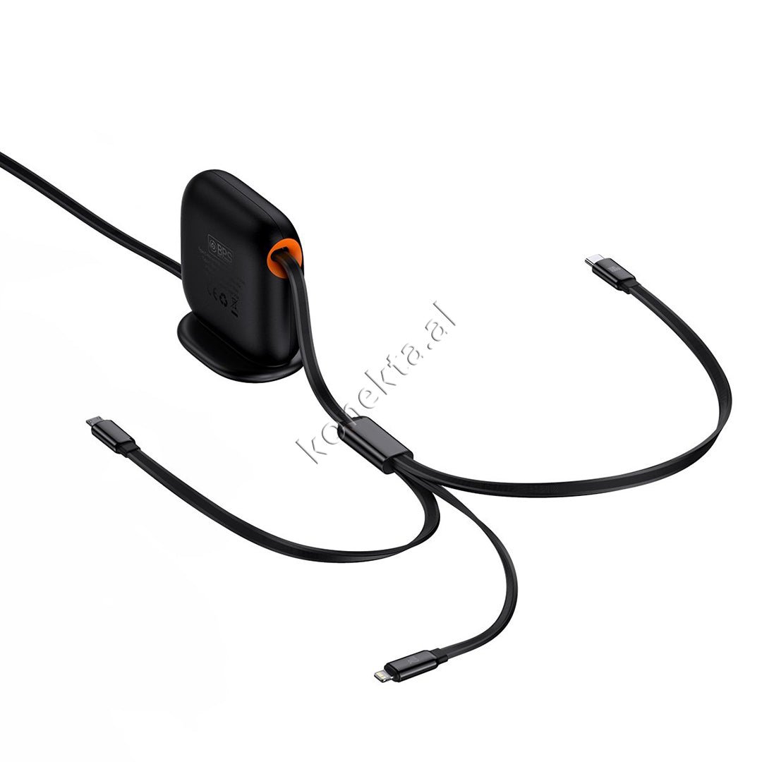 Baseus 3 in 1 Charging Cable, Type-C / Lightning / Micro, 100W, 1.7m - Thumbnail 2