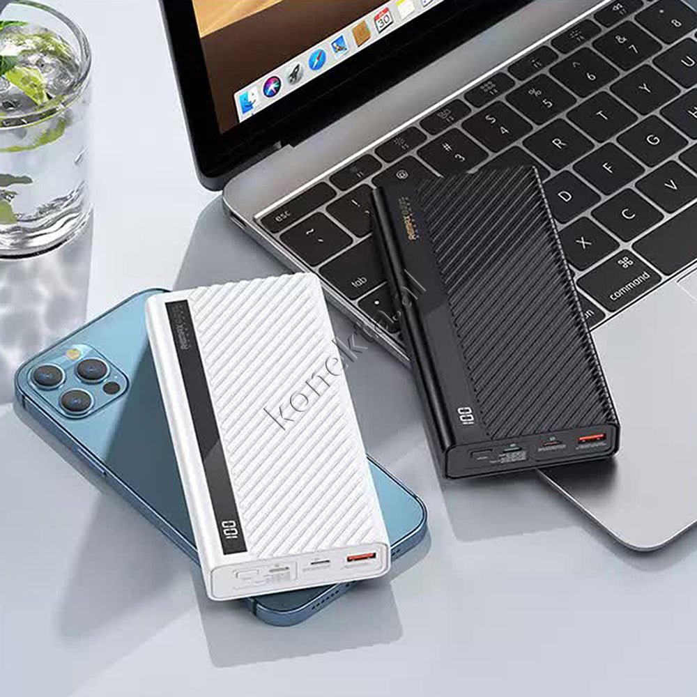 Remax 22500mAh Power Bank, 65W, 3 Ports, Black / White - Thumbnail 11