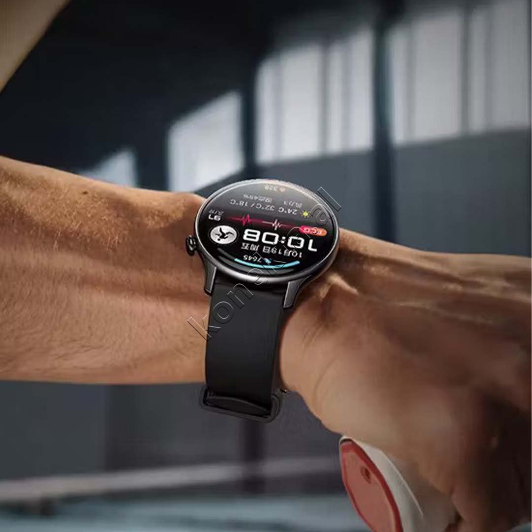 Remax Chivei Smartwatch, 1.81 inch, Black Silicone Strap - Thumbnail 4