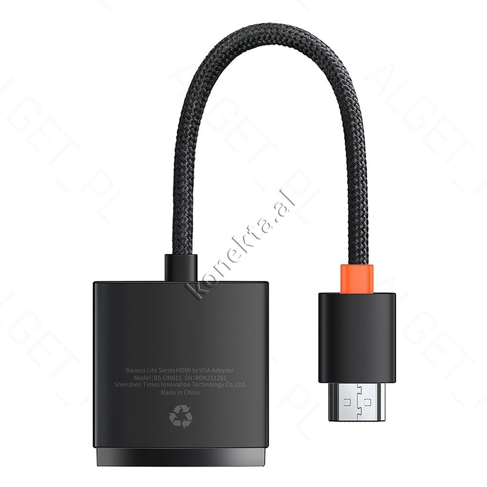 Baseus HDMI to VGA Adapter, Black - Thumbnail 3