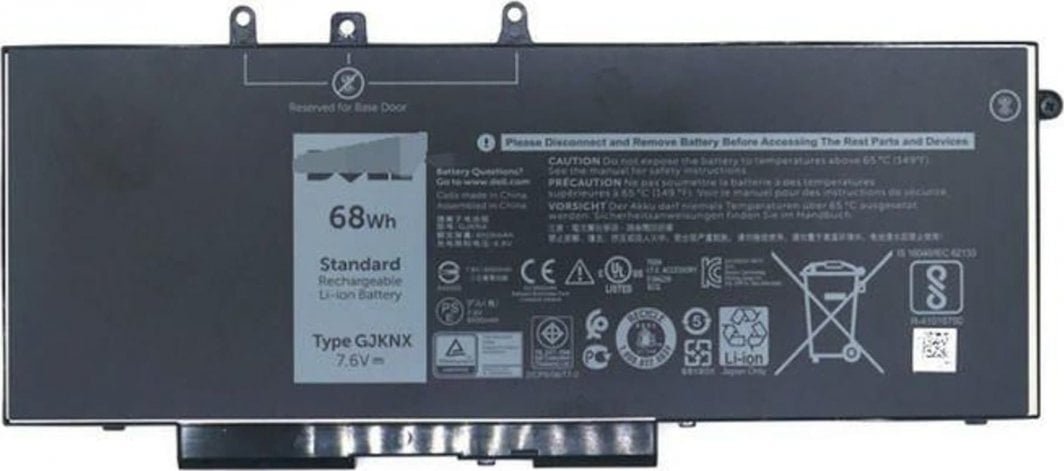 Dell GJKNX Battery, 68WHR, 4 Cells, Lithium-ion, Black - Image 1