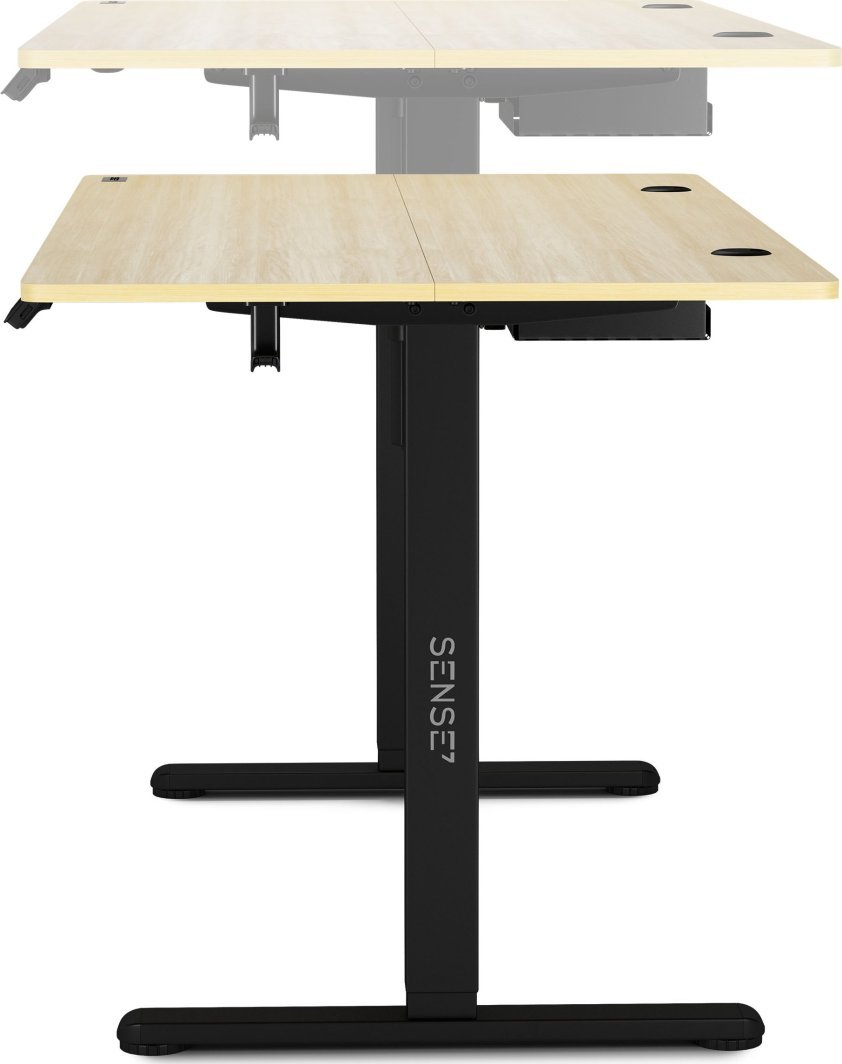 SENSE7 Nojo Table, 140cm x 70cm, Black / Light Wood - Thumbnail 5