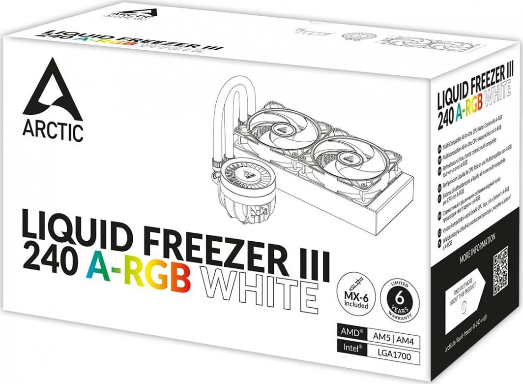 Arctic Liquid Freezer III 240 A-RGB Cooler, White (ACFRE00150A) - Thumbnail 16