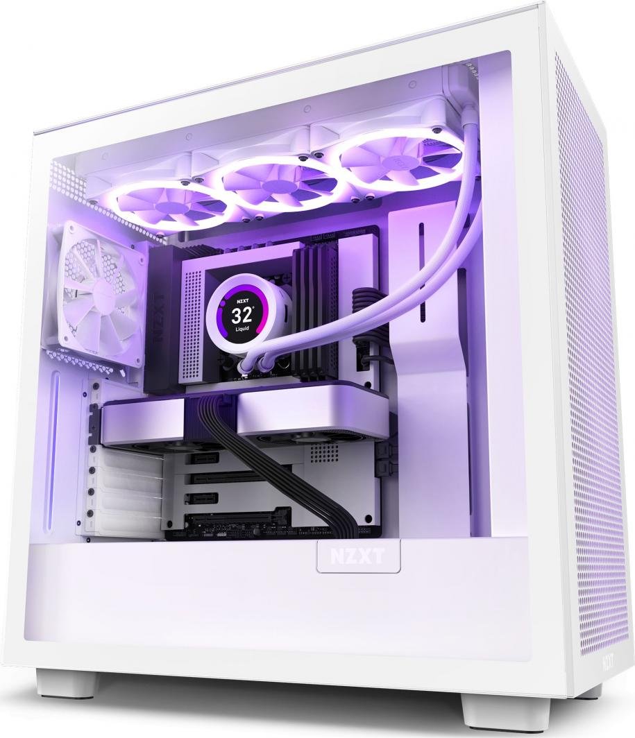 NZXT H7 Flow Case, White - Image 1