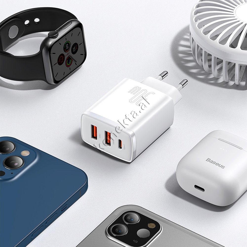 Baseus Fast Charge 30W Charger, 3 Ports - Thumbnail 24