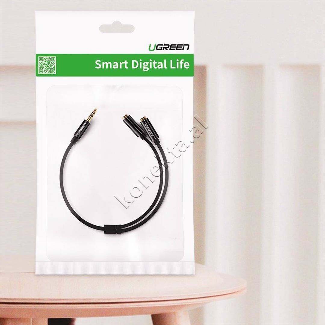 UGreen Aux Adapter Cable, 3.5mm to 2 Aux Female, Black, 20cm - Thumbnail 9