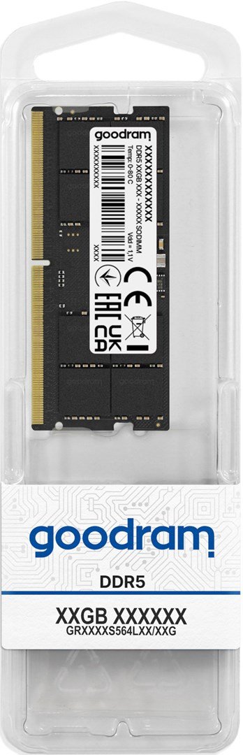 GoodRam 16GB DDR5 4800MHz CL40 SODIMM Memory - Image 1