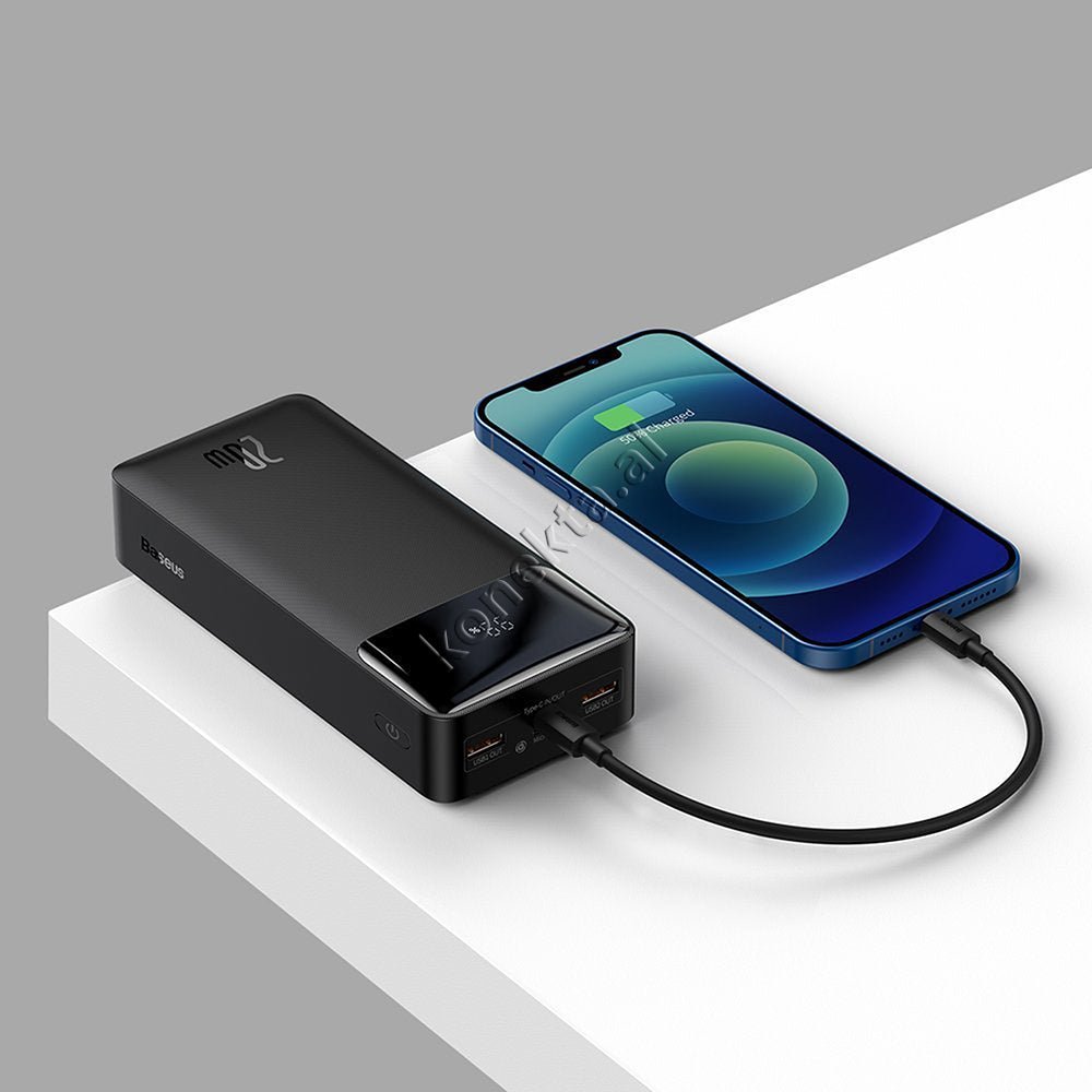 Baseus 30000mAh Power Bank, 15W & 20W, 3 Ports, Black - Thumbnail 9