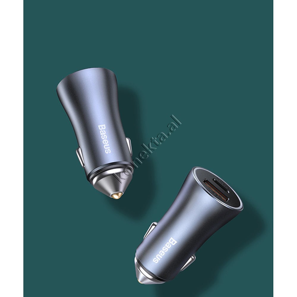 Baseus Adaptor Karikimi 40W per Makine Fast Charge me USB dhe Type-C, E Zeze - Thumbnail 2