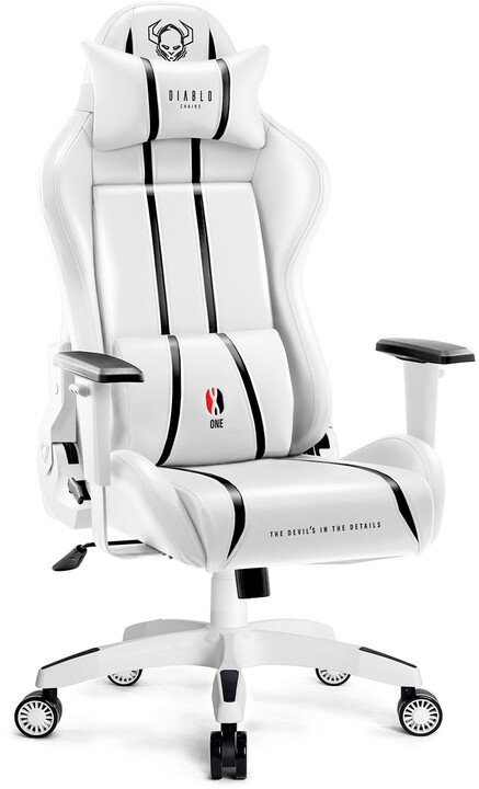 Diablo Chairs X-One 2.0 Chair, XL, White / Black - Thumbnail 2
