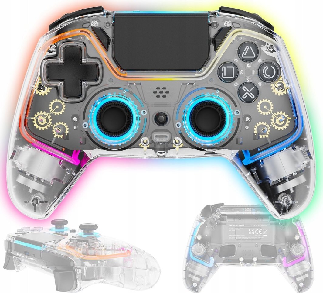 Deltaco PS4/PC Controller, Wireless, Multicolor - Image 1