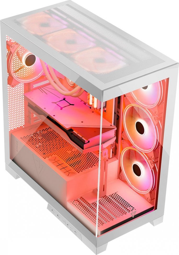 Modecom Volcano Space Apex ARGB Case, White, Midi Tower - Thumbnail 10