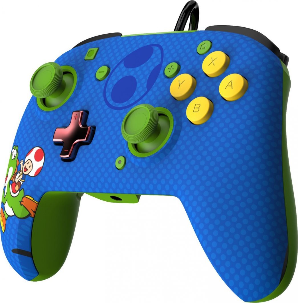 PDP Rematch Mario & Yoshi Controller, Wired, Blue / Green - Image 1