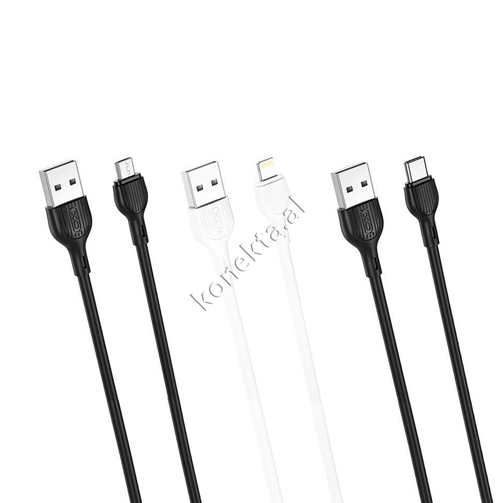 XO USB Charging Cable, 1m, Black / White, Lightning / Type-C / Micro - Image 1