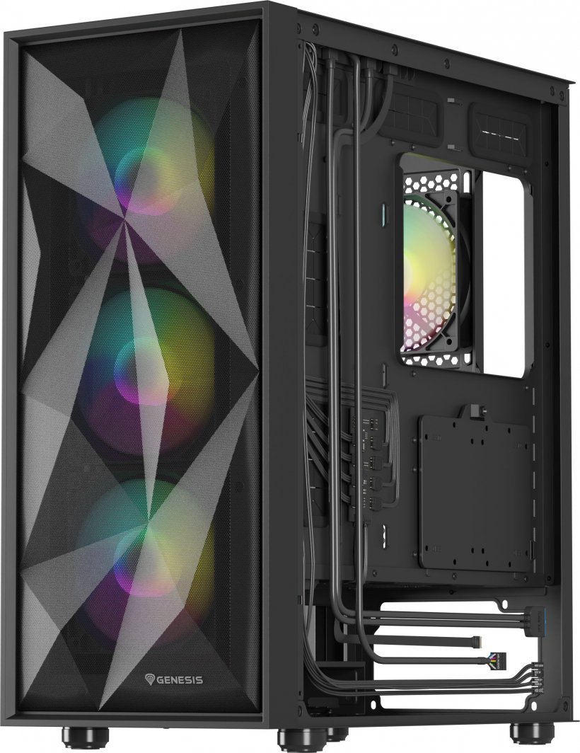 Genesis Diaxid 605 ARGB Case, Black, Midi Tower - Thumbnail 9