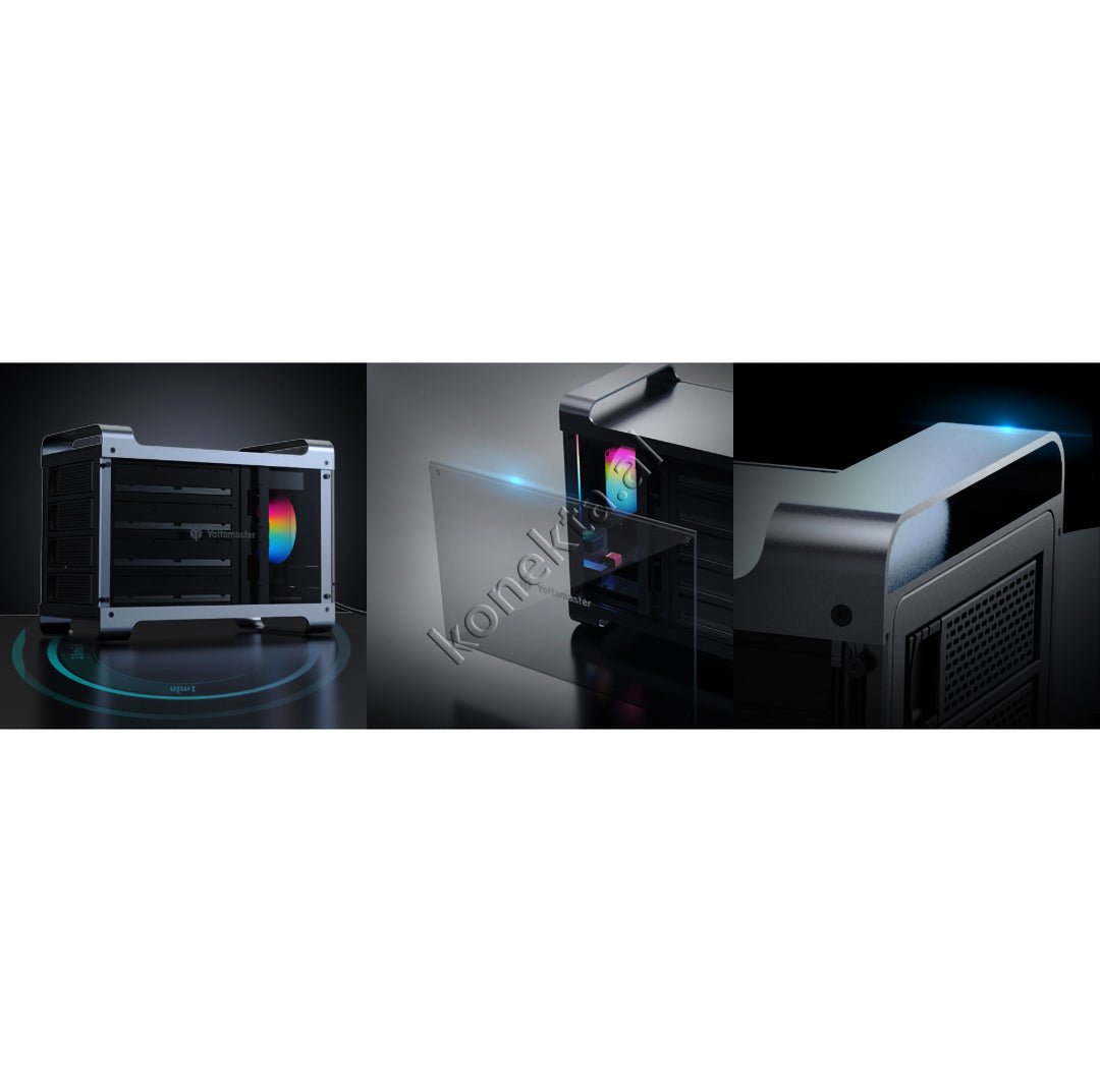 Yottamaster Hard Disk SSD Reader 3.5" / 2.5" 18TB With 5 Bays Up To 90TB Max With RGB Light - Thumbnail 4
