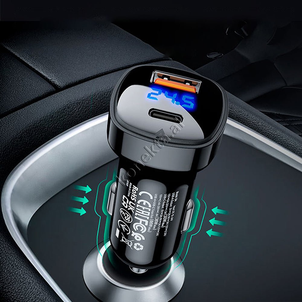 AceFast Car Charger 66W with USB and Type-C Ports - Thumbnail 7