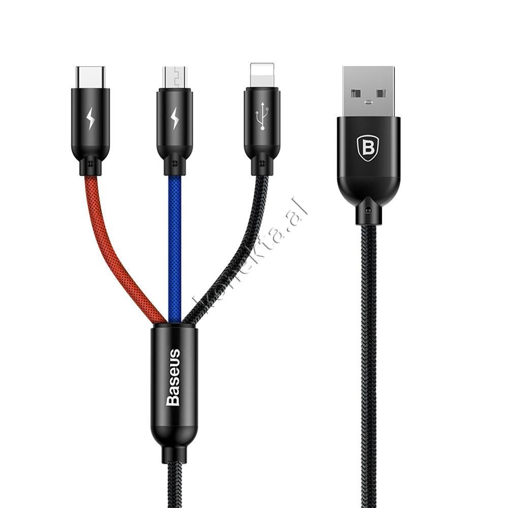 Baseus Car Charger Adapter with 2 Ports and 3-in-1 Cable - Thumbnail 6