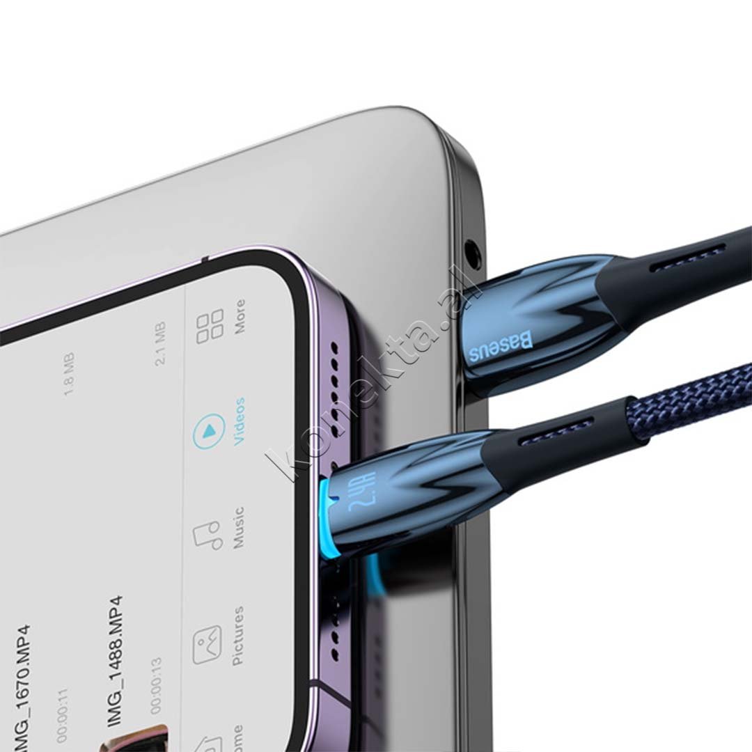 Baseus USB to Lightning Charging Cable, 2m, Black, 2.4A - Thumbnail 5