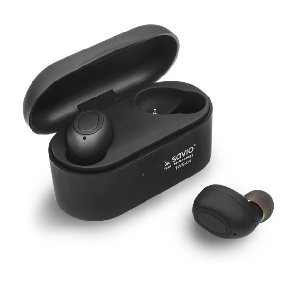 Savio TWS-04 Earphones, Wireless, Black / Graphite - Image 1