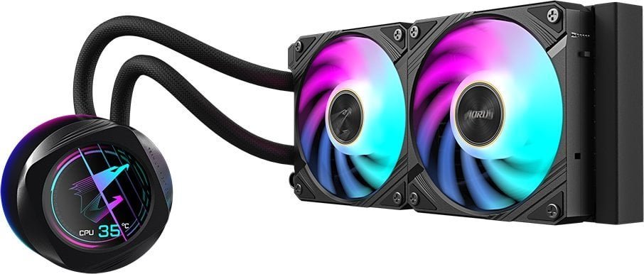Gigabyte Aorus WaterForce X II 240 Water Cooler, RGB LCD, 240mm - Thumbnail 2