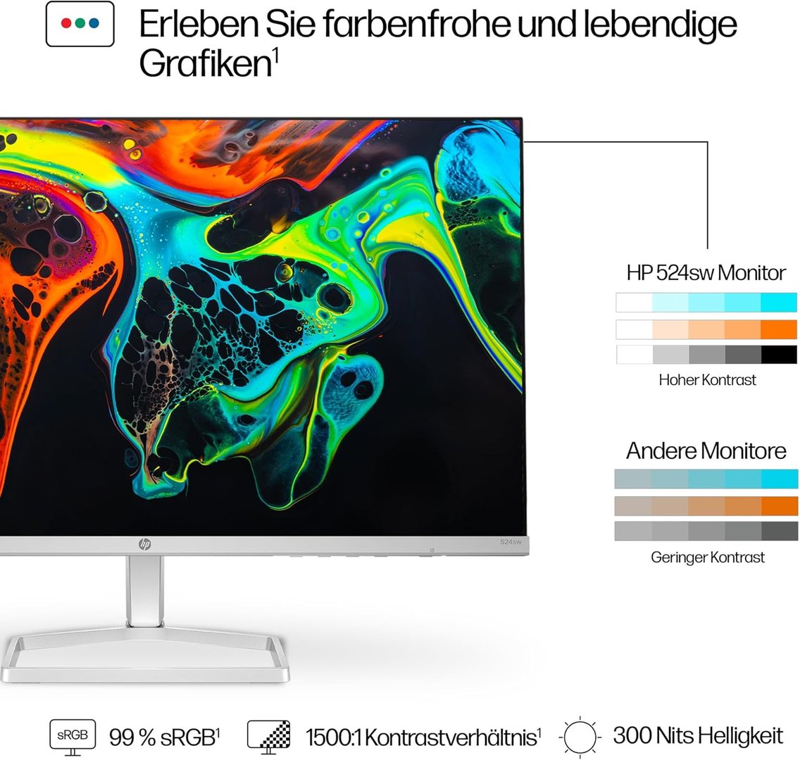 HP Series 5 524SW Monitor, 24 Inch IPS Panel - Thumbnail 4