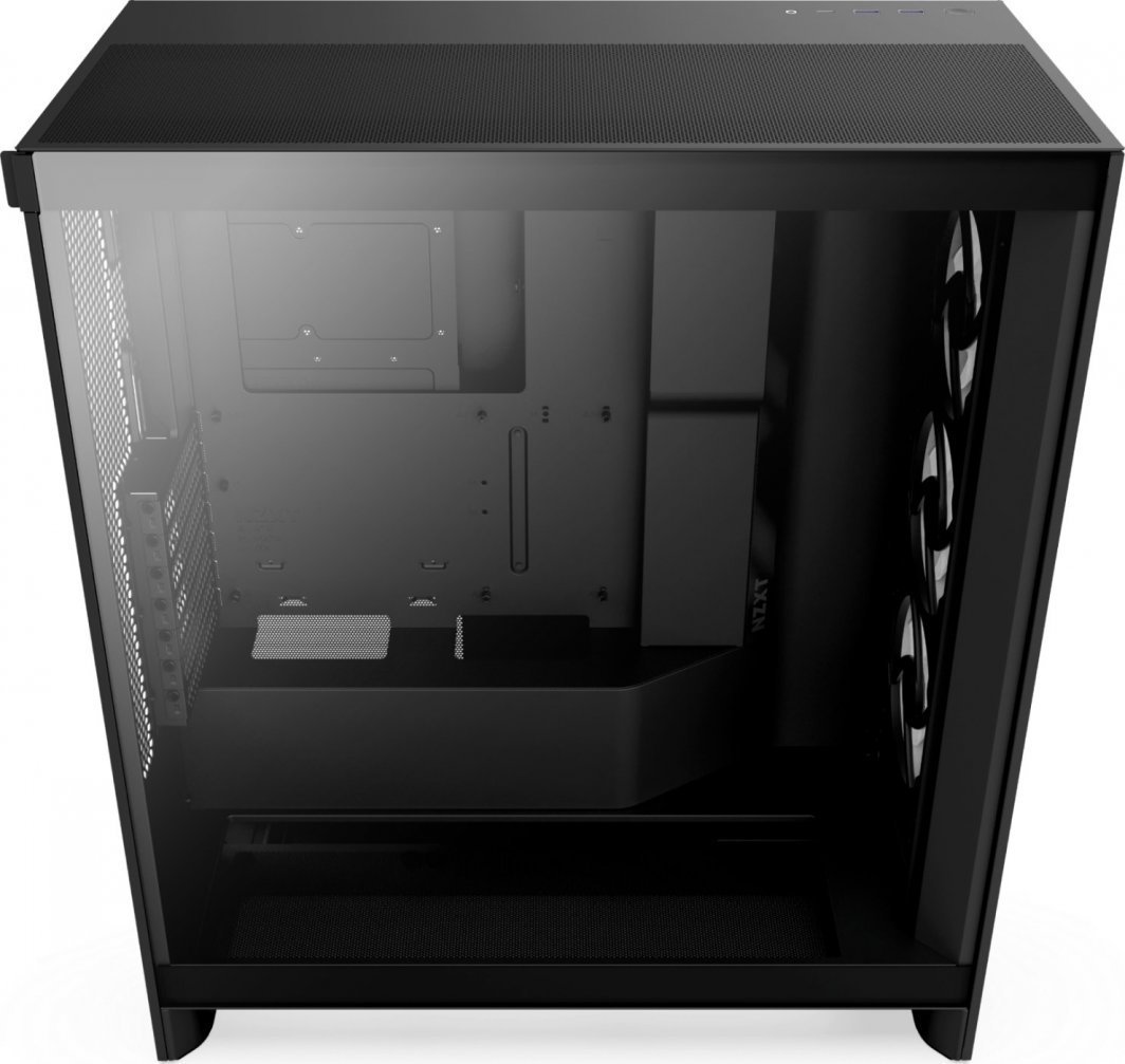 NZXT H7 Flow RGB Case, Black, Midi Tower - Thumbnail 2